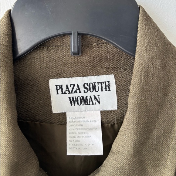 VTG Plaza South Jacket Olive Green Full Zip Women 20W Utility Minimalist Casual - Picture 4 of 9